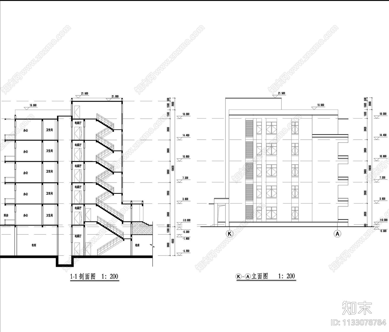 方块形多层公寓建筑cad施工图下载【ID:1133078784】