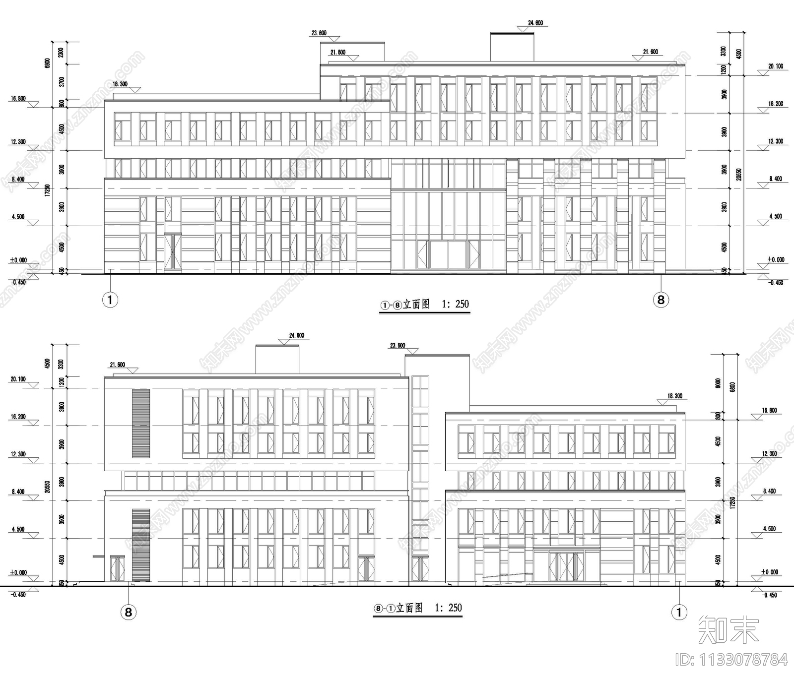 方块形多层公寓建筑cad施工图下载【ID:1133078784】