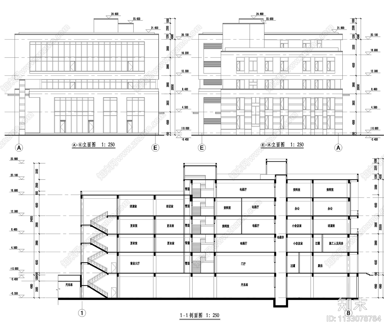 方块形多层公寓建筑cad施工图下载【ID:1133078784】