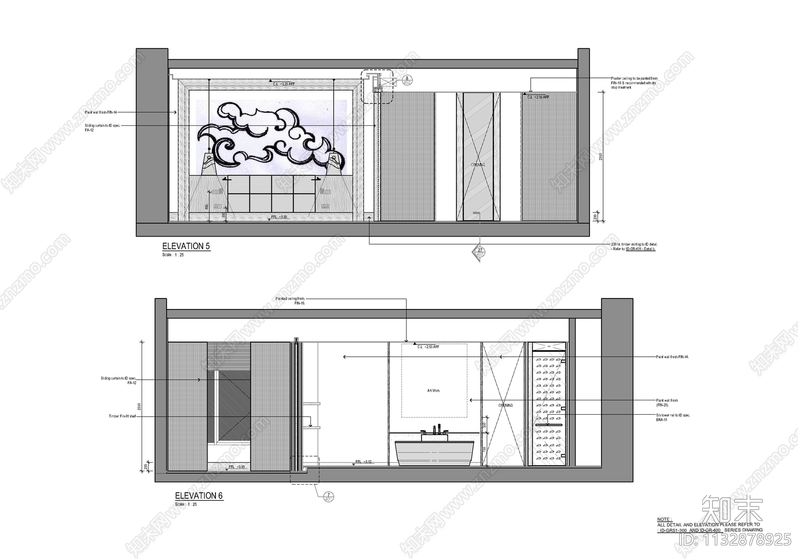 某酒店民宿客房施工图下载【ID:1132878925】