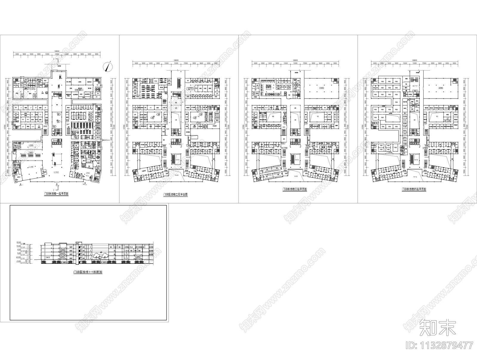 高层绿色医院建筑效果图cad施工图下载【ID:1132879477】