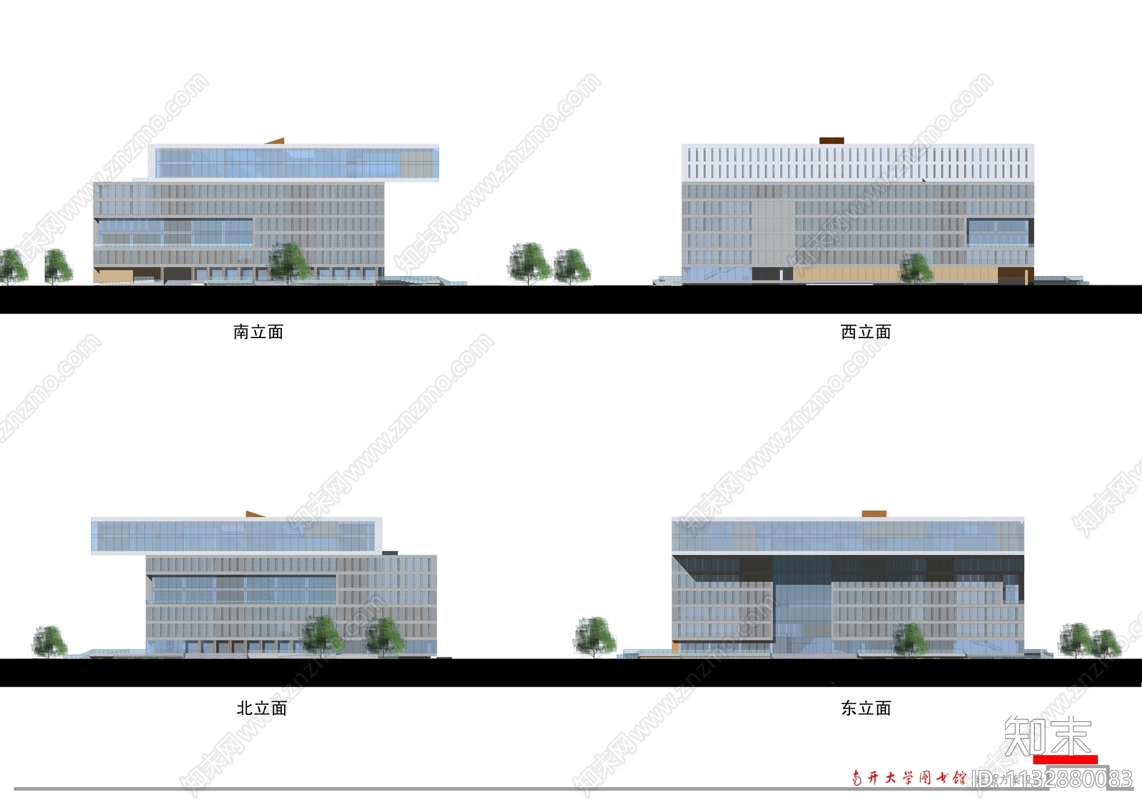 南开大学图书馆建筑cad施工图下载【ID:1132880083】