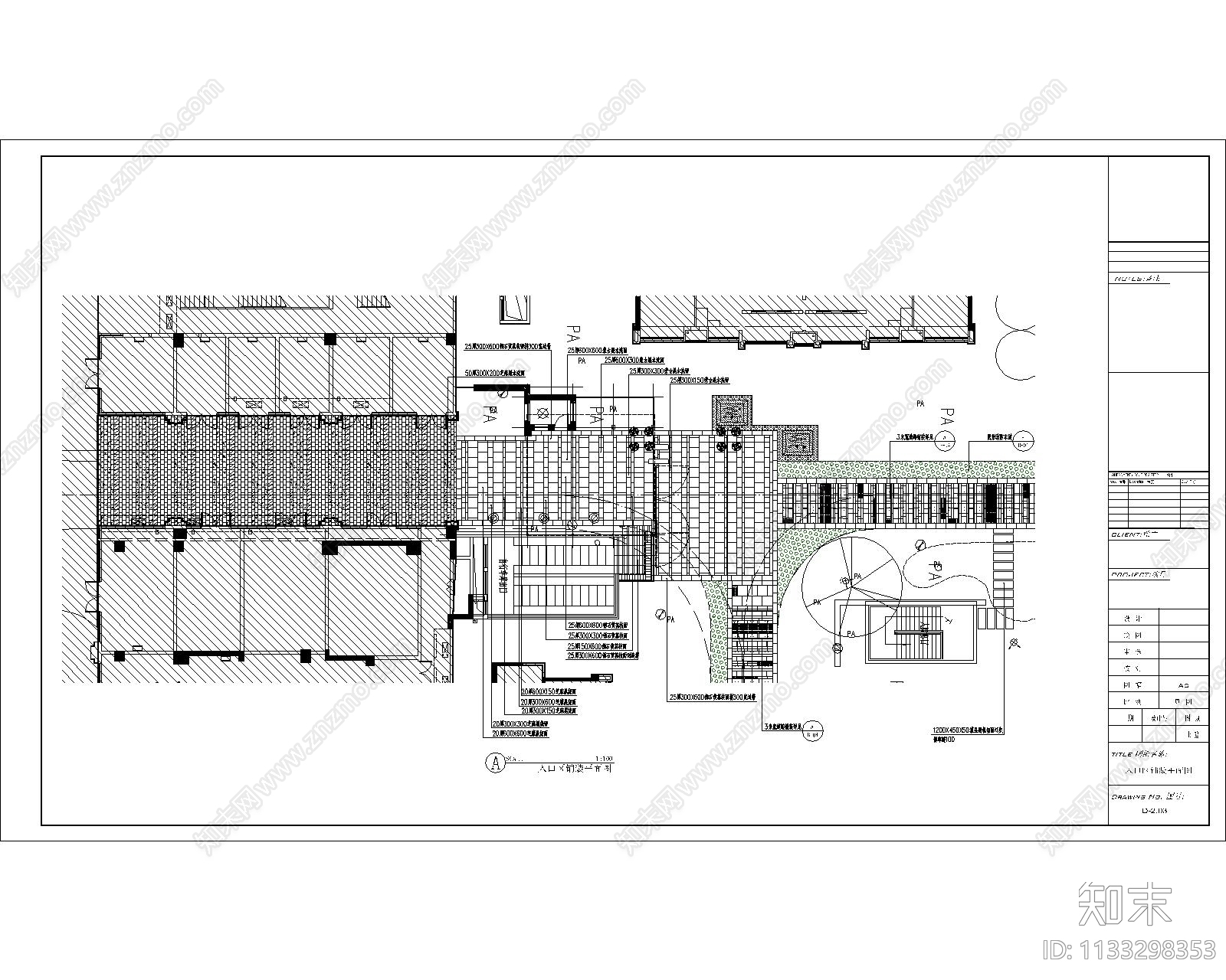 住宅大门详图cad施工图下载【ID:1133298353】