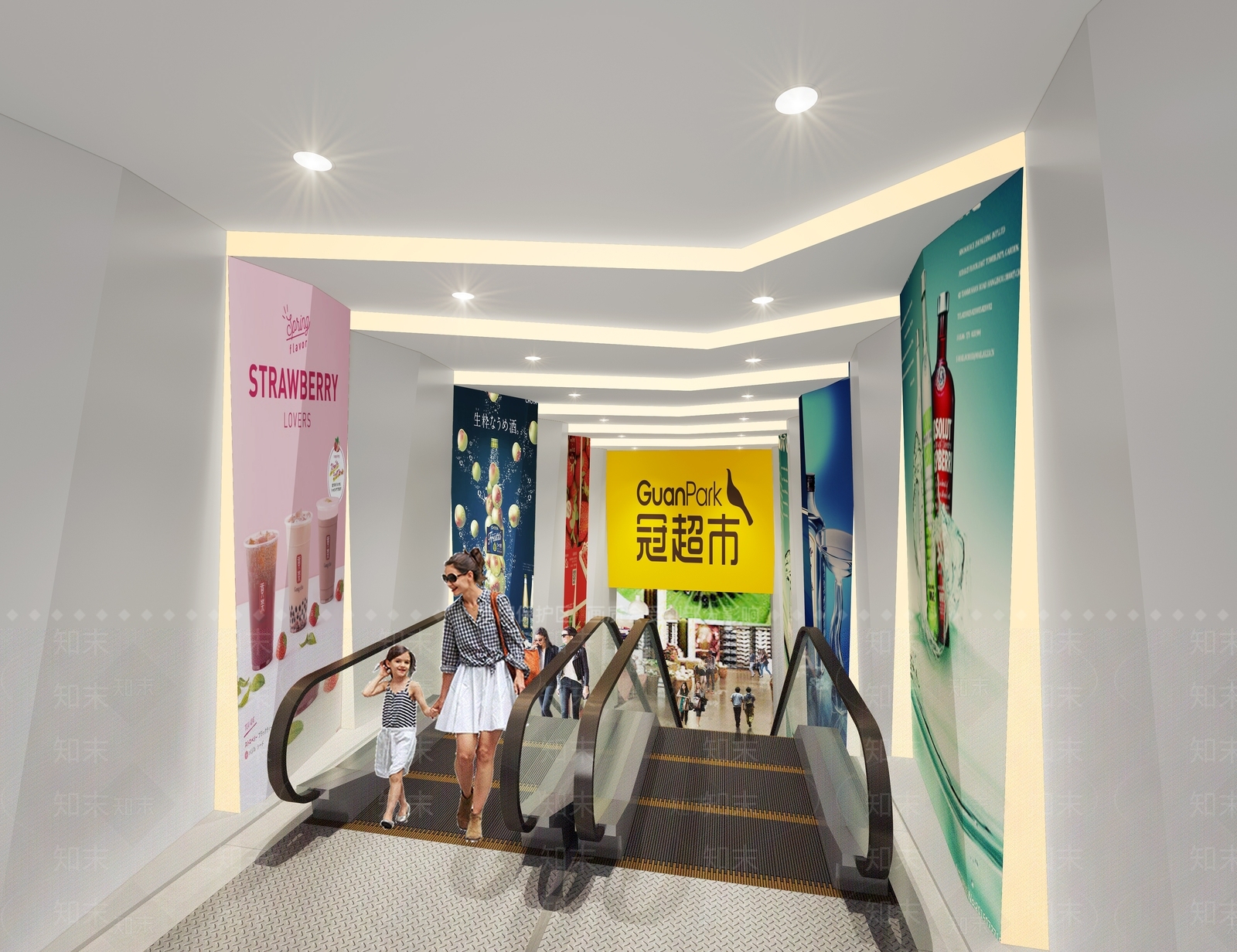 现代商场超市入口处3D模型下载【ID:1132894936】