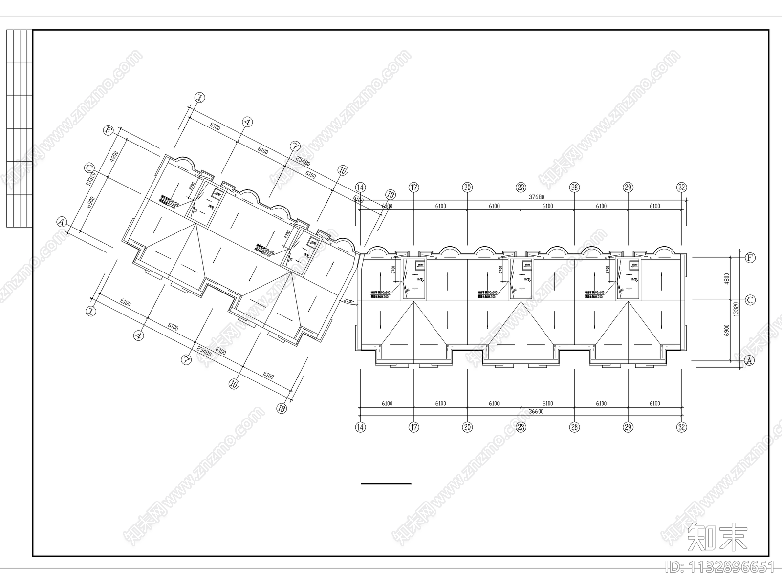 商住楼建筑cad施工图下载【ID:1132896651】