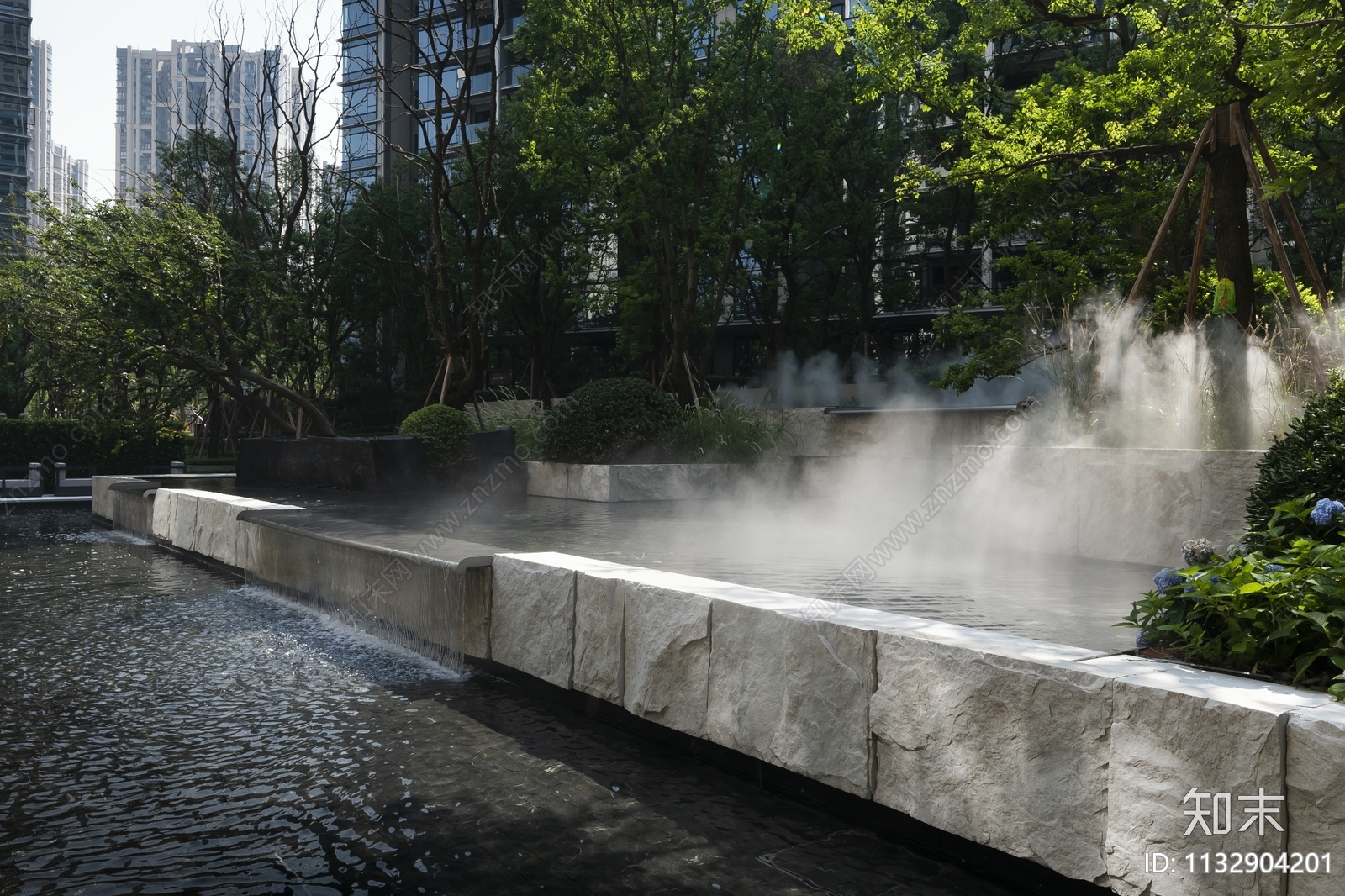 台地高差多层跌级水景施工图下载【ID:1132904201】