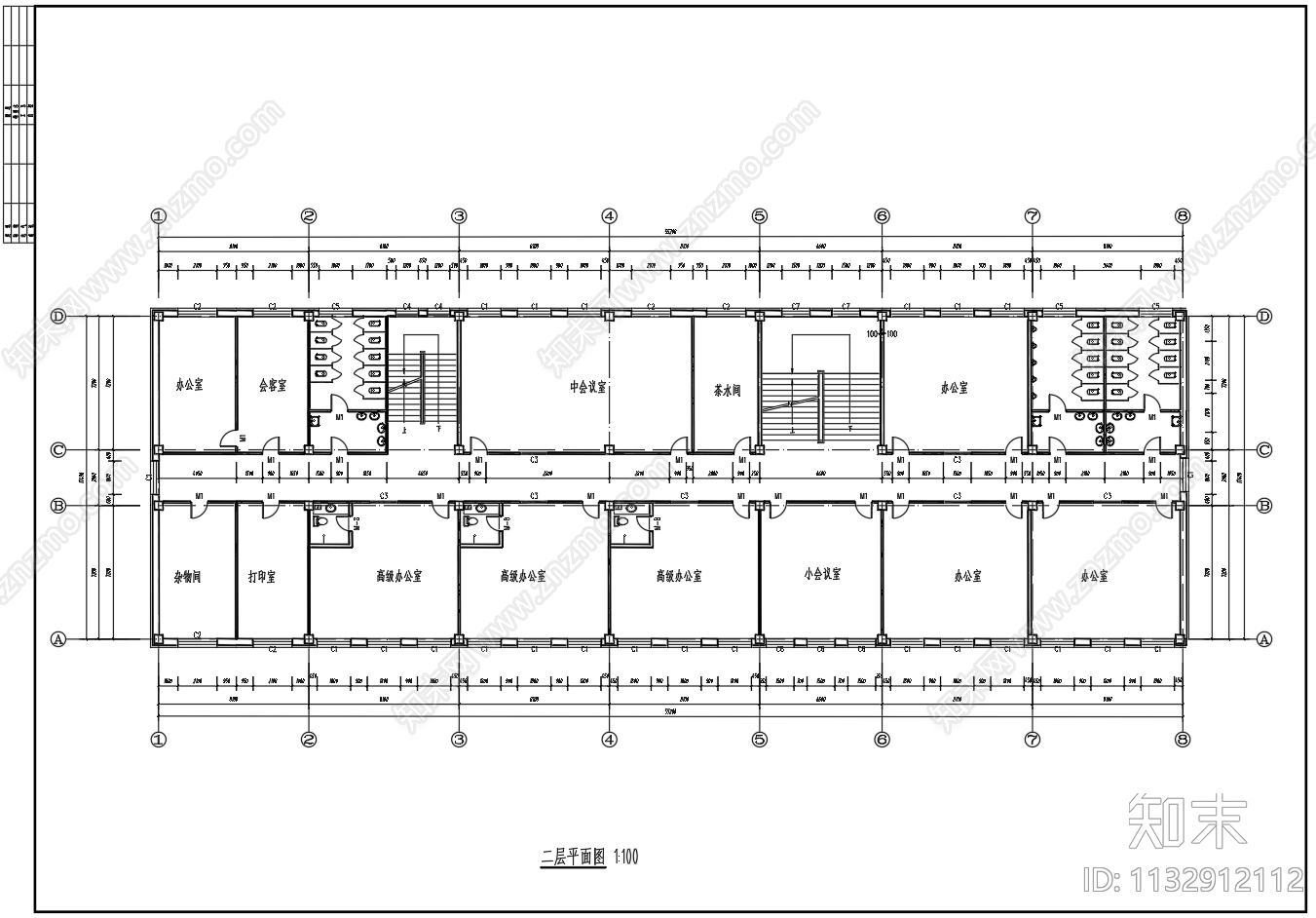 5层框架办公楼建筑结构图施工图下载【ID:1132912112】