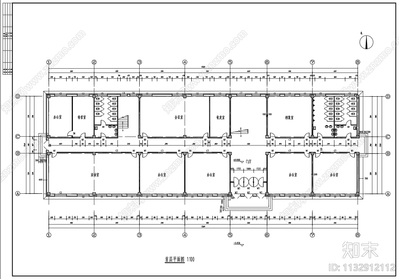 5层框架办公楼建筑结构图施工图下载【ID:1132912112】