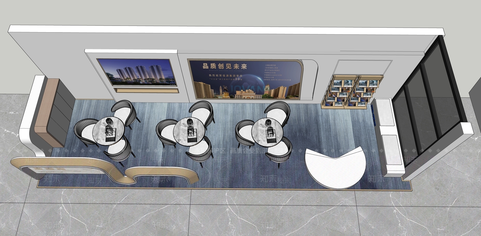 现代地产商业展厅SU模型下载【ID:1132915804】