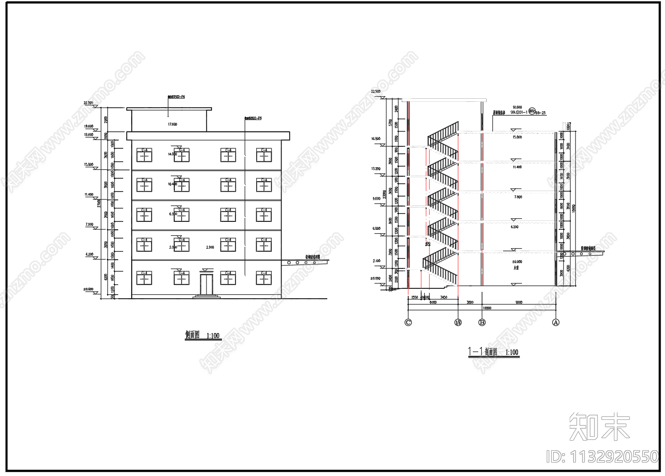 5层钢框架办公楼建筑结构施工图下载【ID:1132920550】