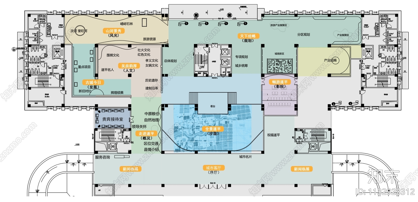 规划馆cad施工图下载【ID:1132923312】