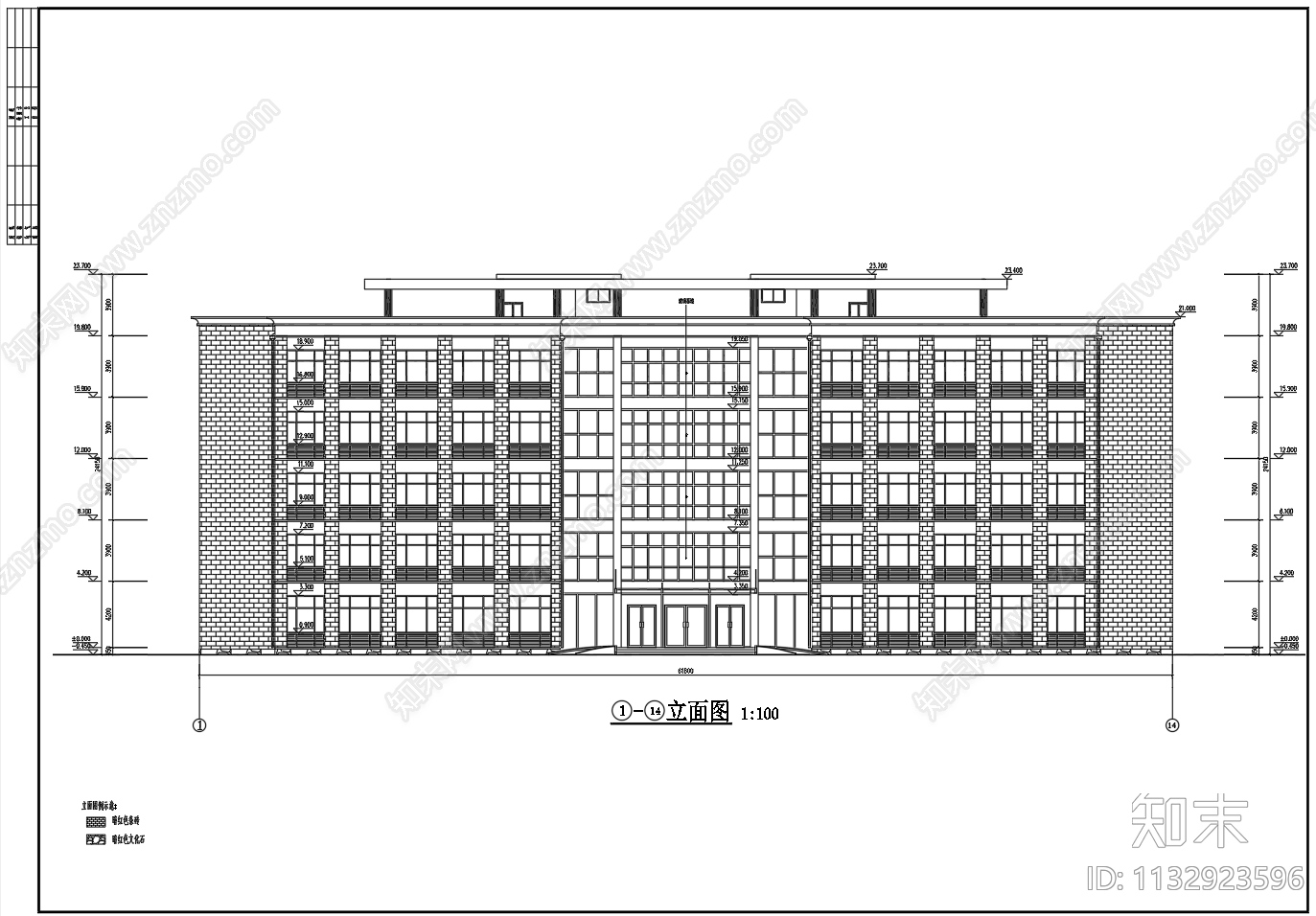 5层4402点48平米框架办公楼cad施工图下载【ID:1132923596】