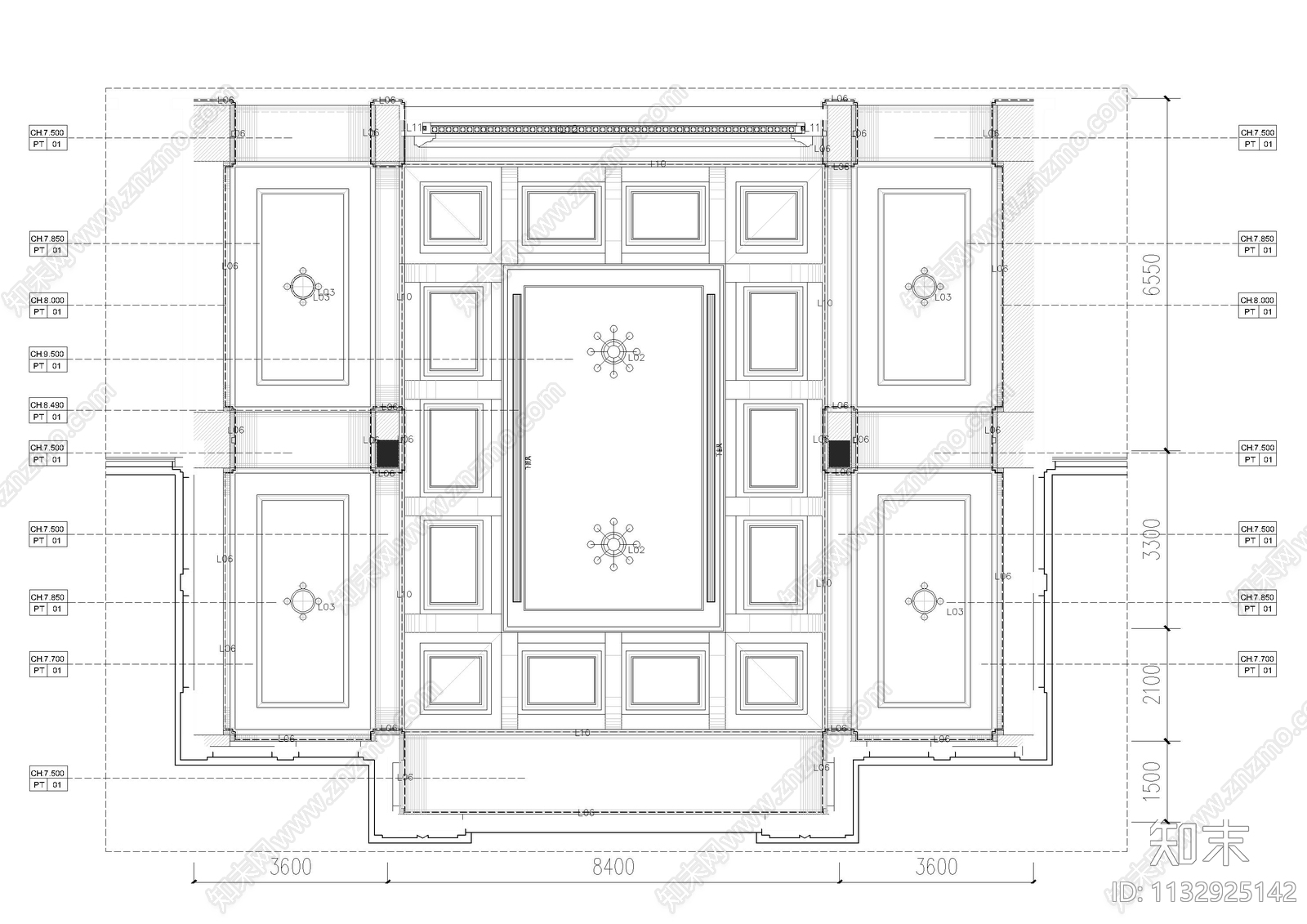 售楼部平立剖全套cad施工图下载【ID:1132925142】