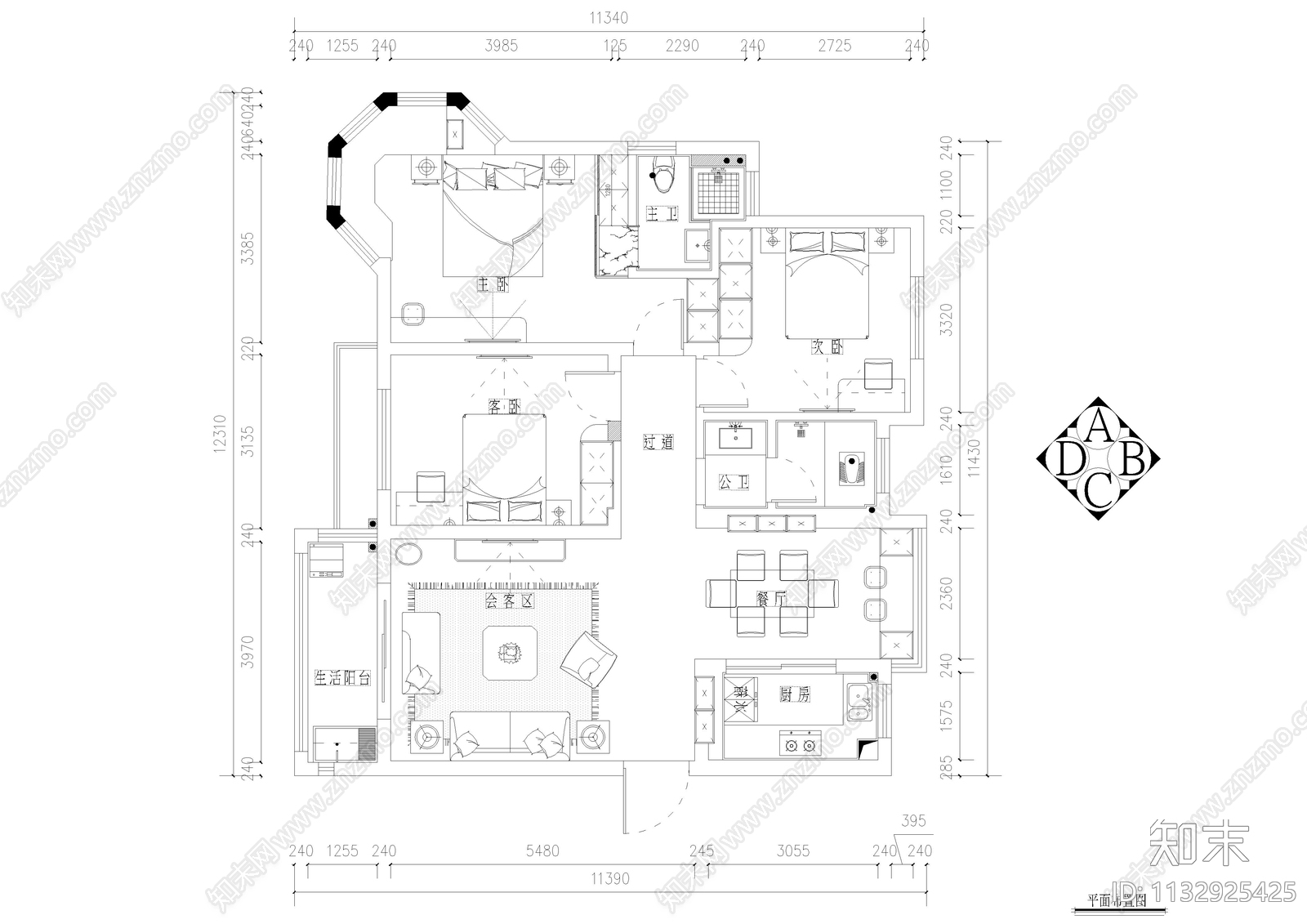 青城林语46栋家居cad施工图下载【ID:1132925425】