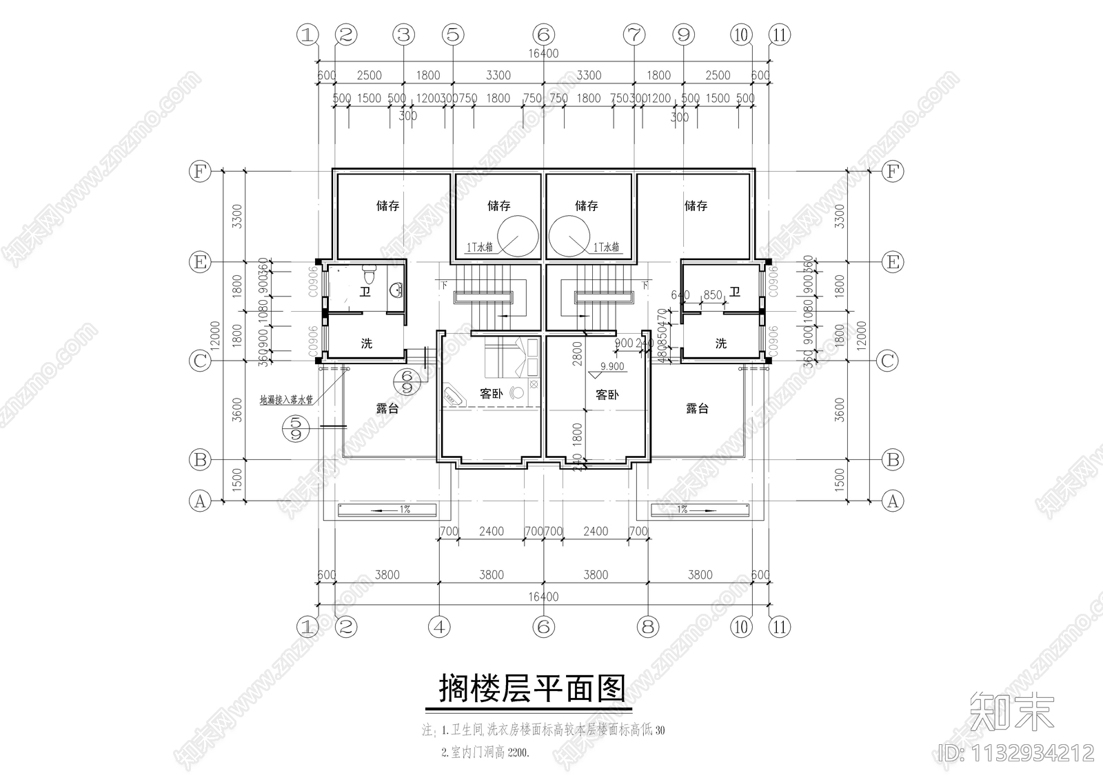 三层自建房全套建筑结构图施工图下载【ID:1132934212】