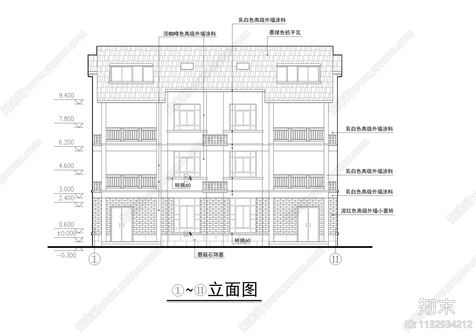 三层自建房全套建筑结构图施工图下载【ID:1132934212】