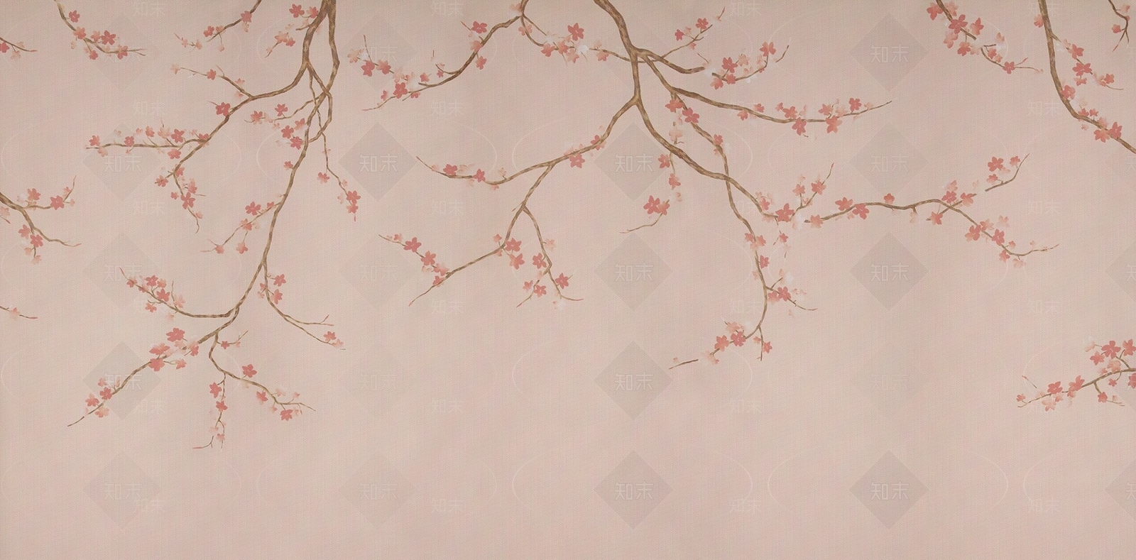 中式樱桃树壁纸贴图下载【ID:1132935030】