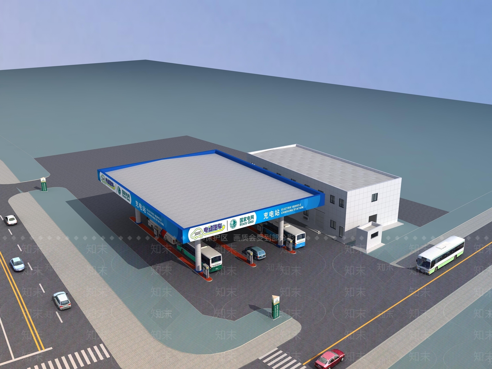 现代加油站3D模型下载【ID:1132964855】