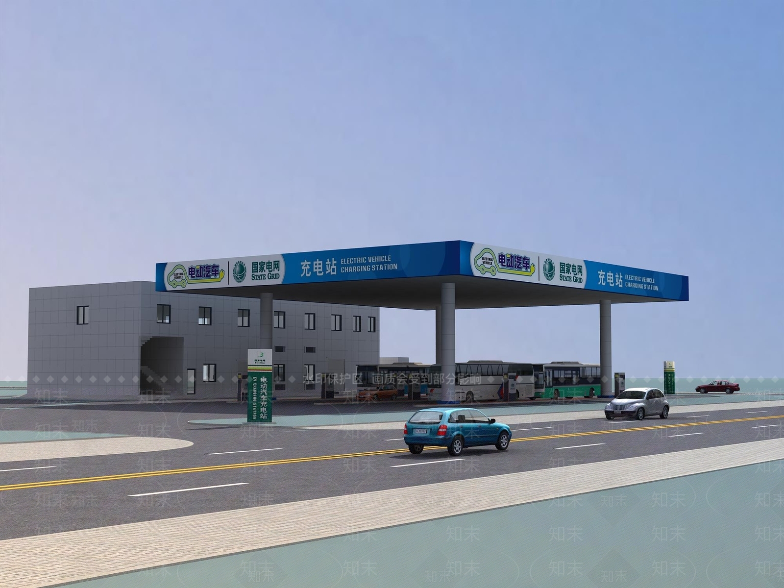 现代加油站3D模型下载【ID:1132964855】