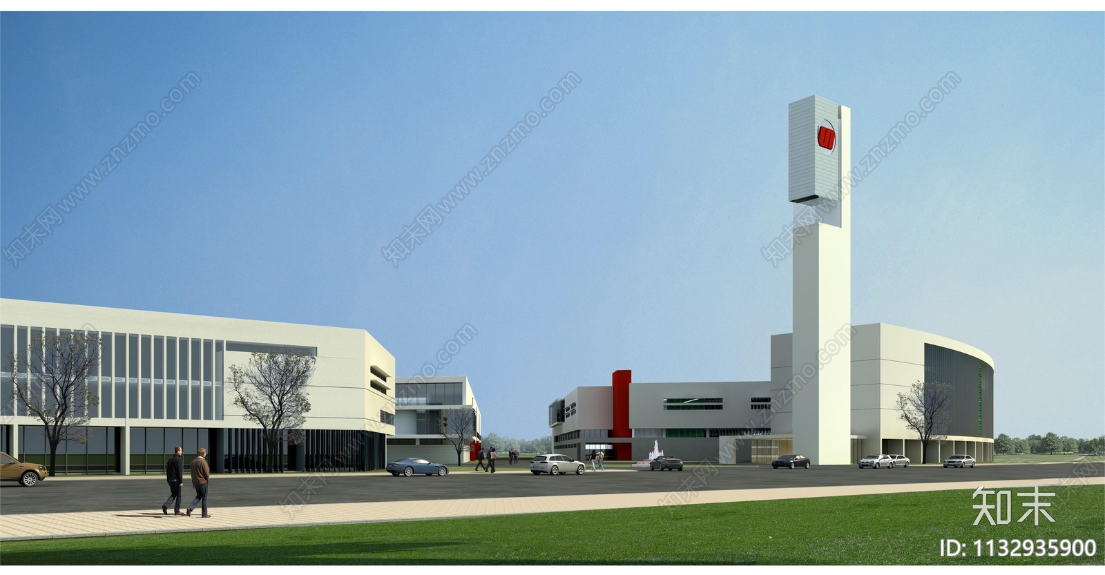 方形天窗办公楼规划建筑设计cad施工图下载【ID:1132935900】