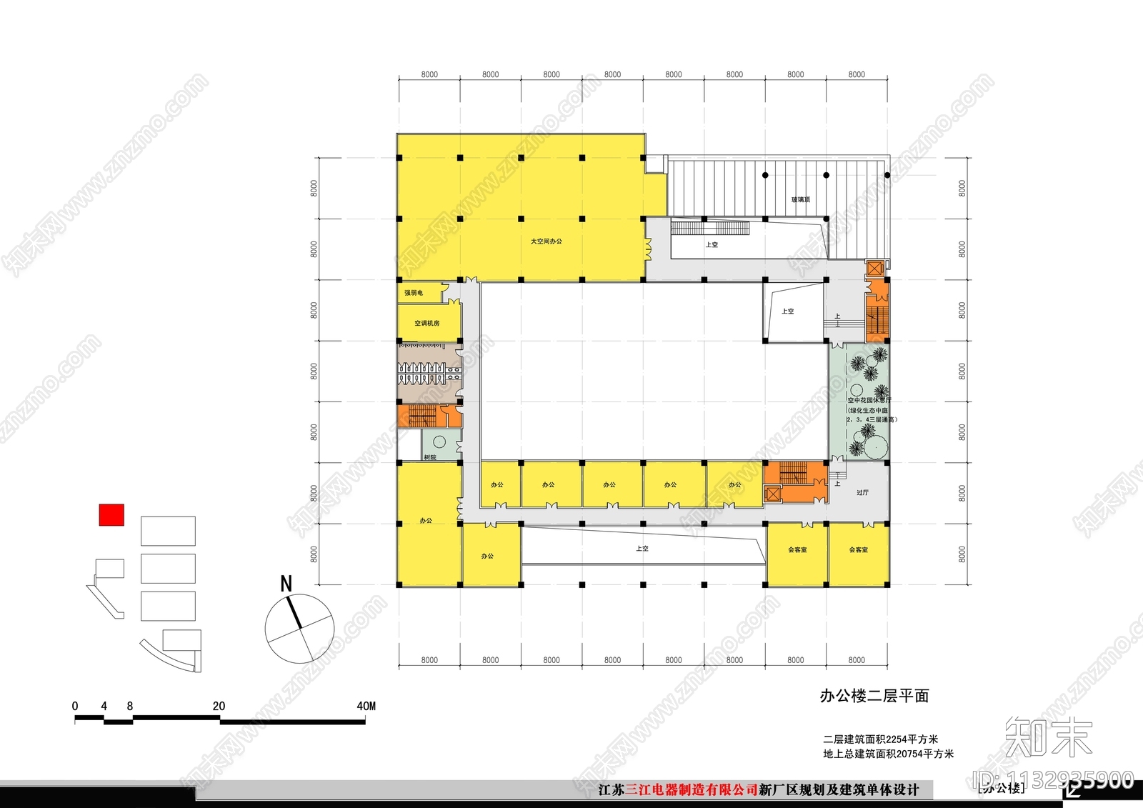 方形天窗办公楼规划建筑设计cad施工图下载【ID:1132935900】