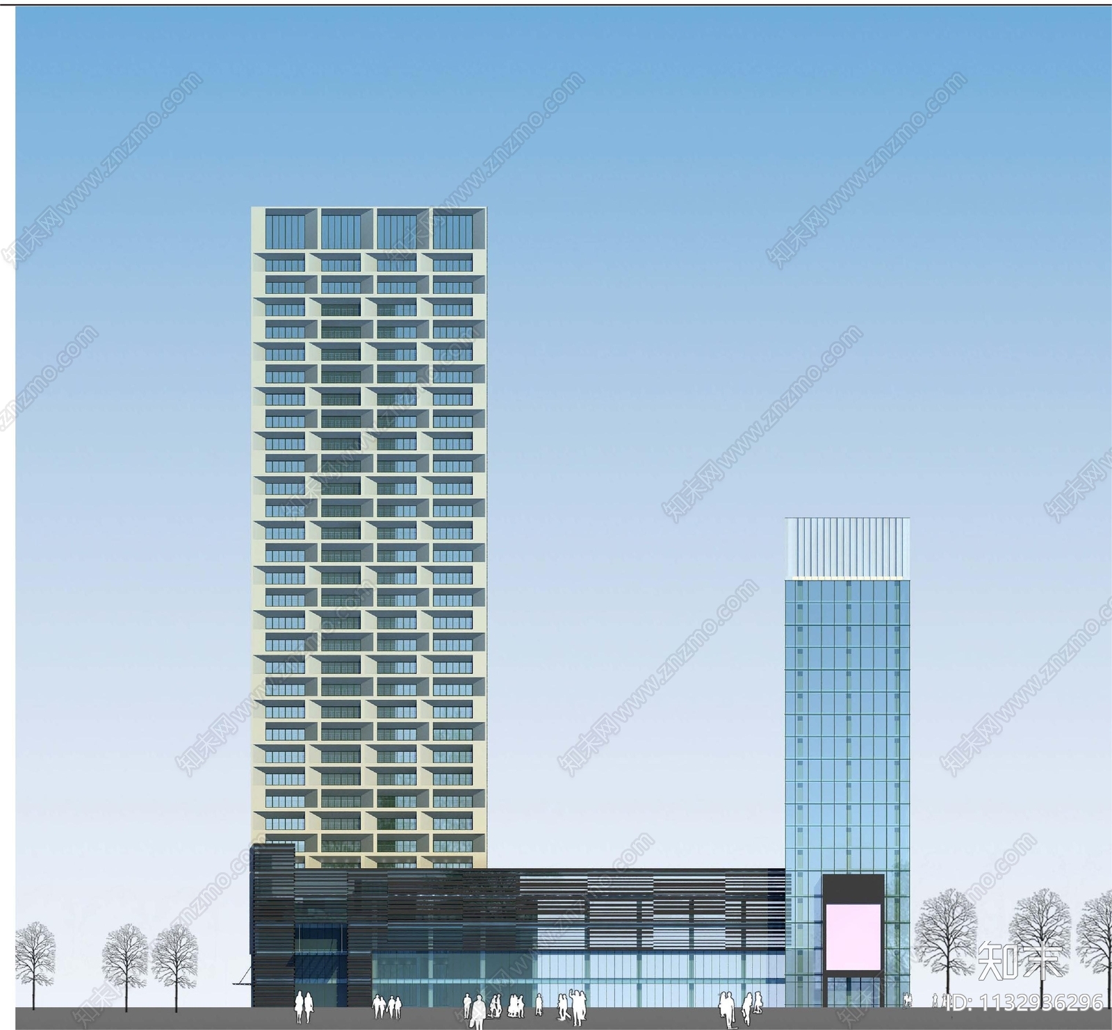 花园城市新区办公大厦设计cad施工图下载【ID:1132936296】