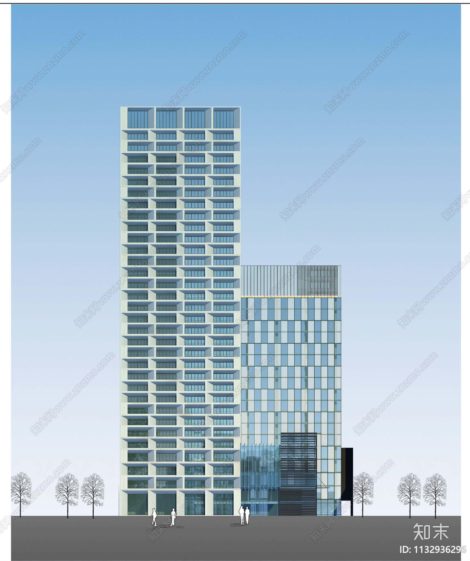 花园城市新区办公大厦设计cad施工图下载【ID:1132936296】