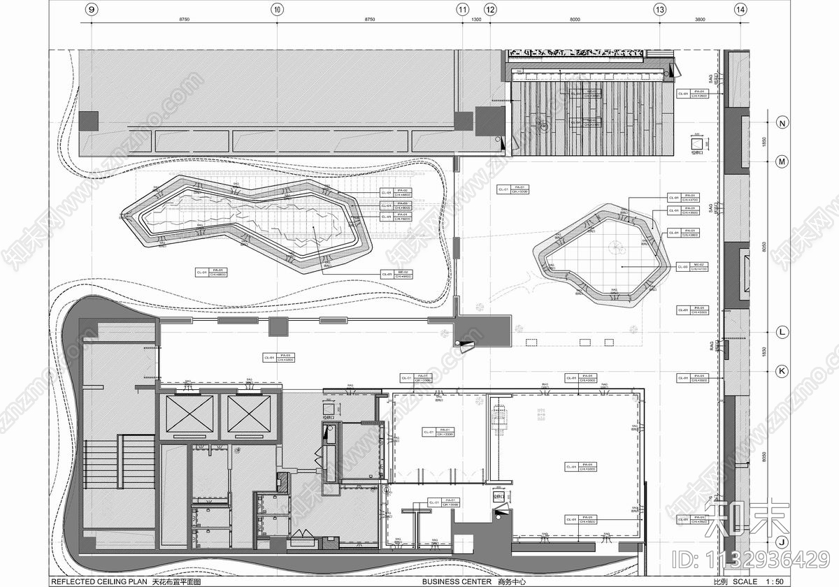 酒店商务休闲中心施工图cad施工图下载【ID:1132936429】