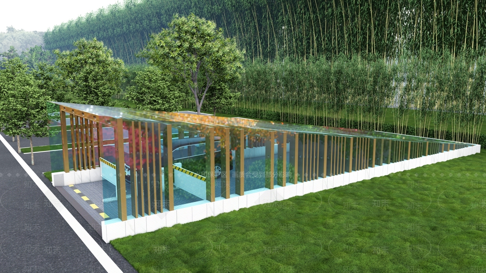 现代地下车库出入口SU模型下载【ID:1132951285】