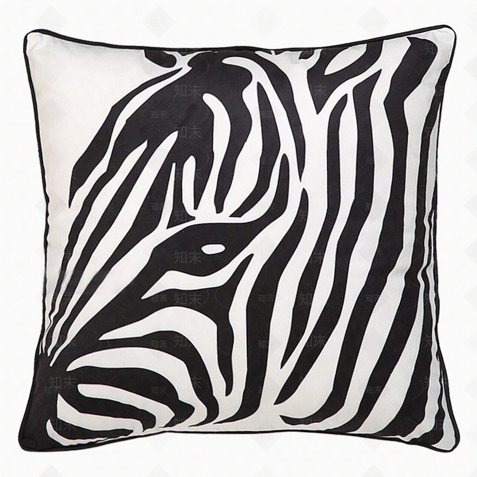 现代黑白斑马丝绒印花抱枕贴图下载【ID:1132961799】