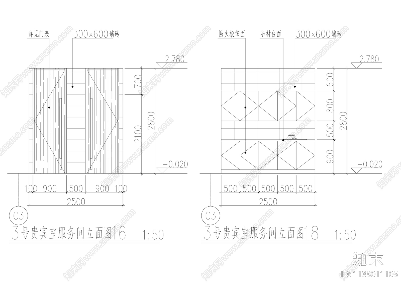 四套贵宾卫生间装修cad施工图下载【ID:1133011105】