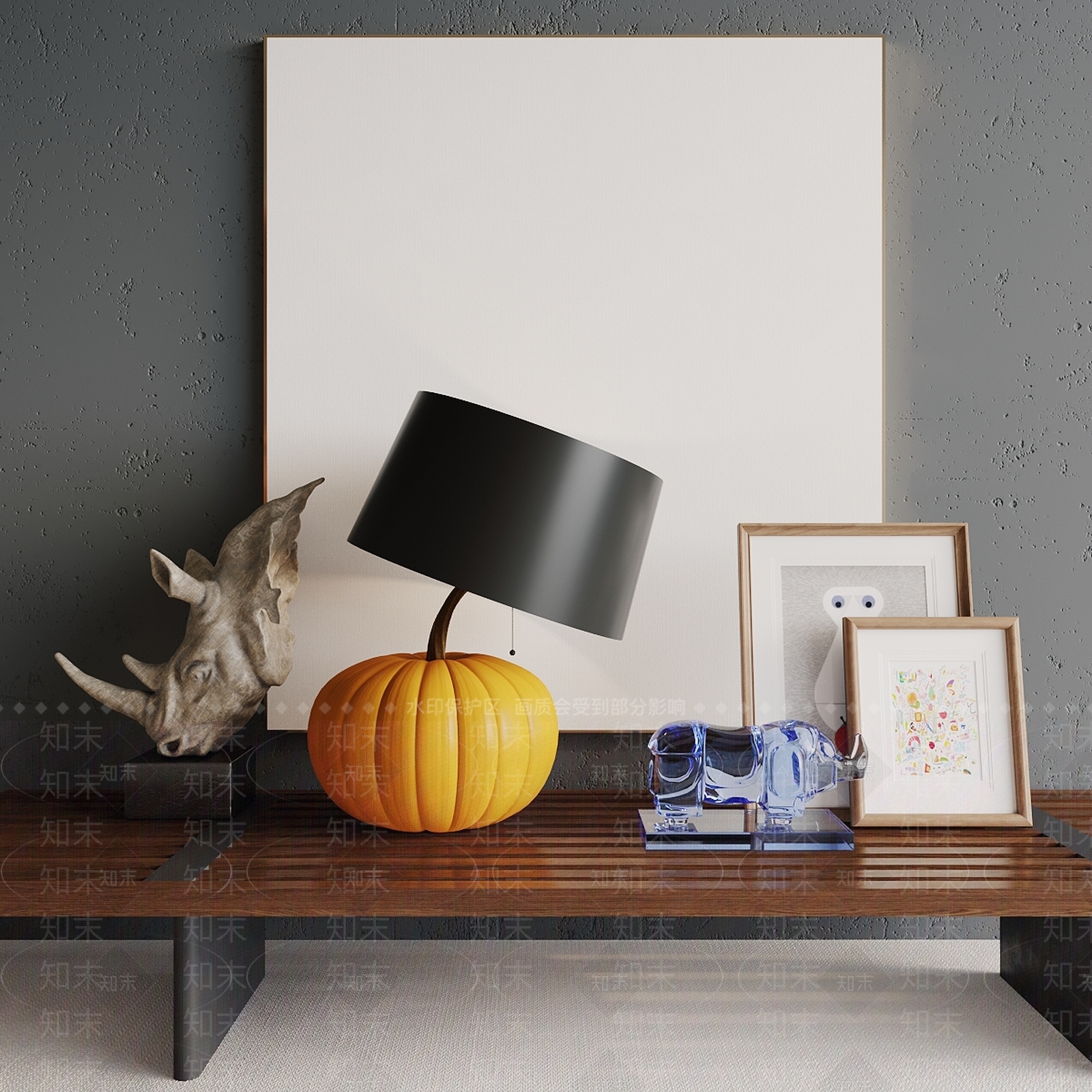 现代儿童南瓜台灯3D模型下载【ID:1132970579】