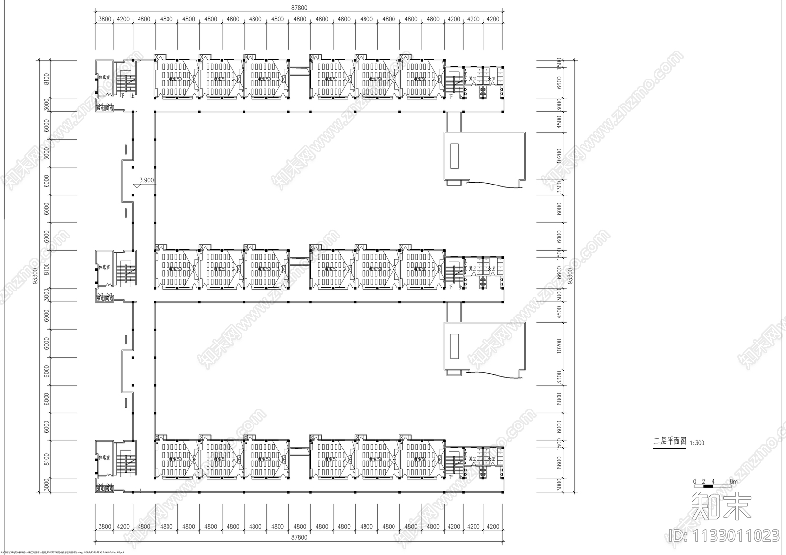 某高中教学楼建筑cad施工图下载【ID:1133011023】