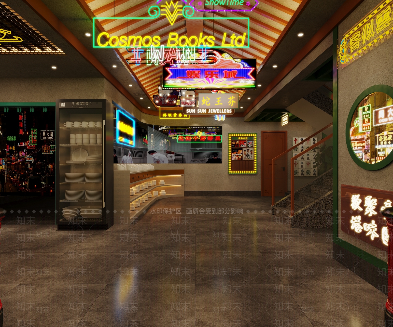 现代港式烧烤店3D模型下载【ID:1132982988】