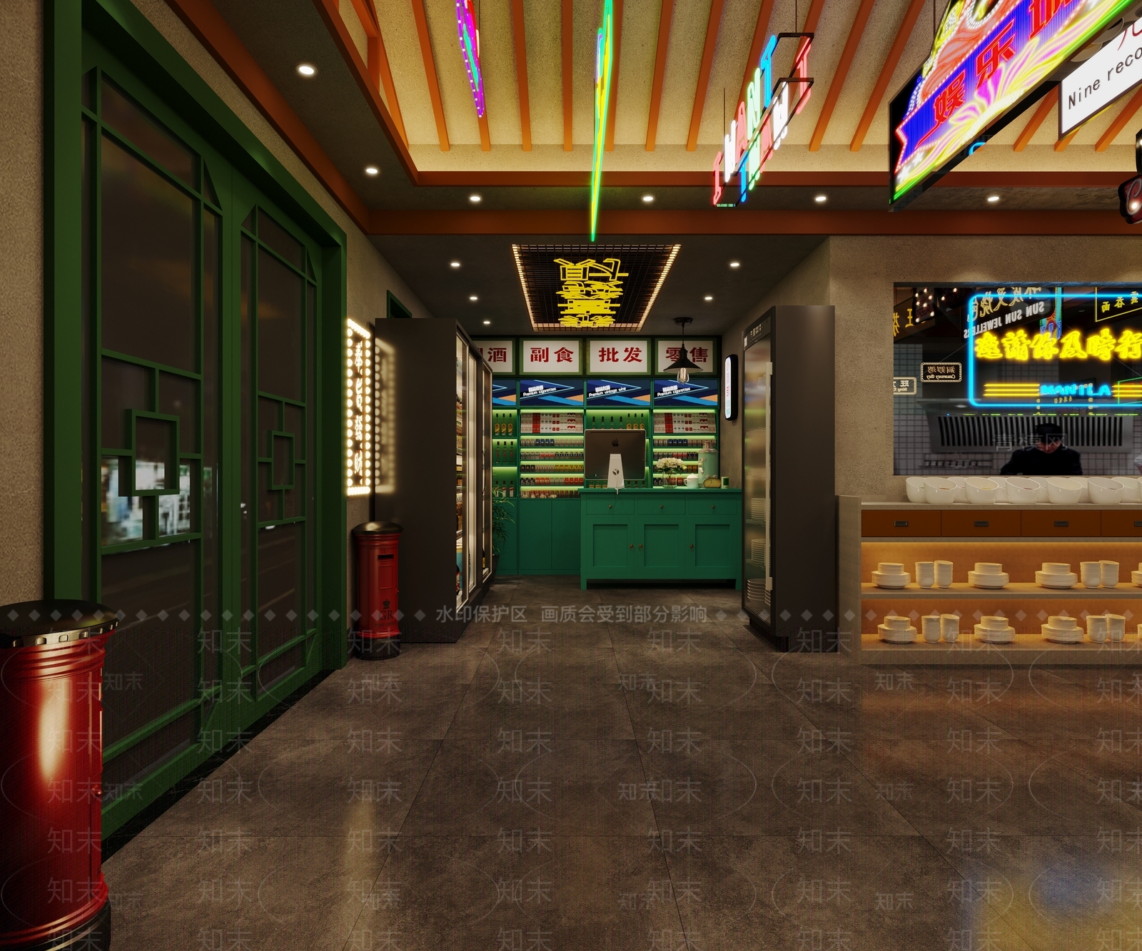 现代港式烧烤店3D模型下载【ID:1132982988】