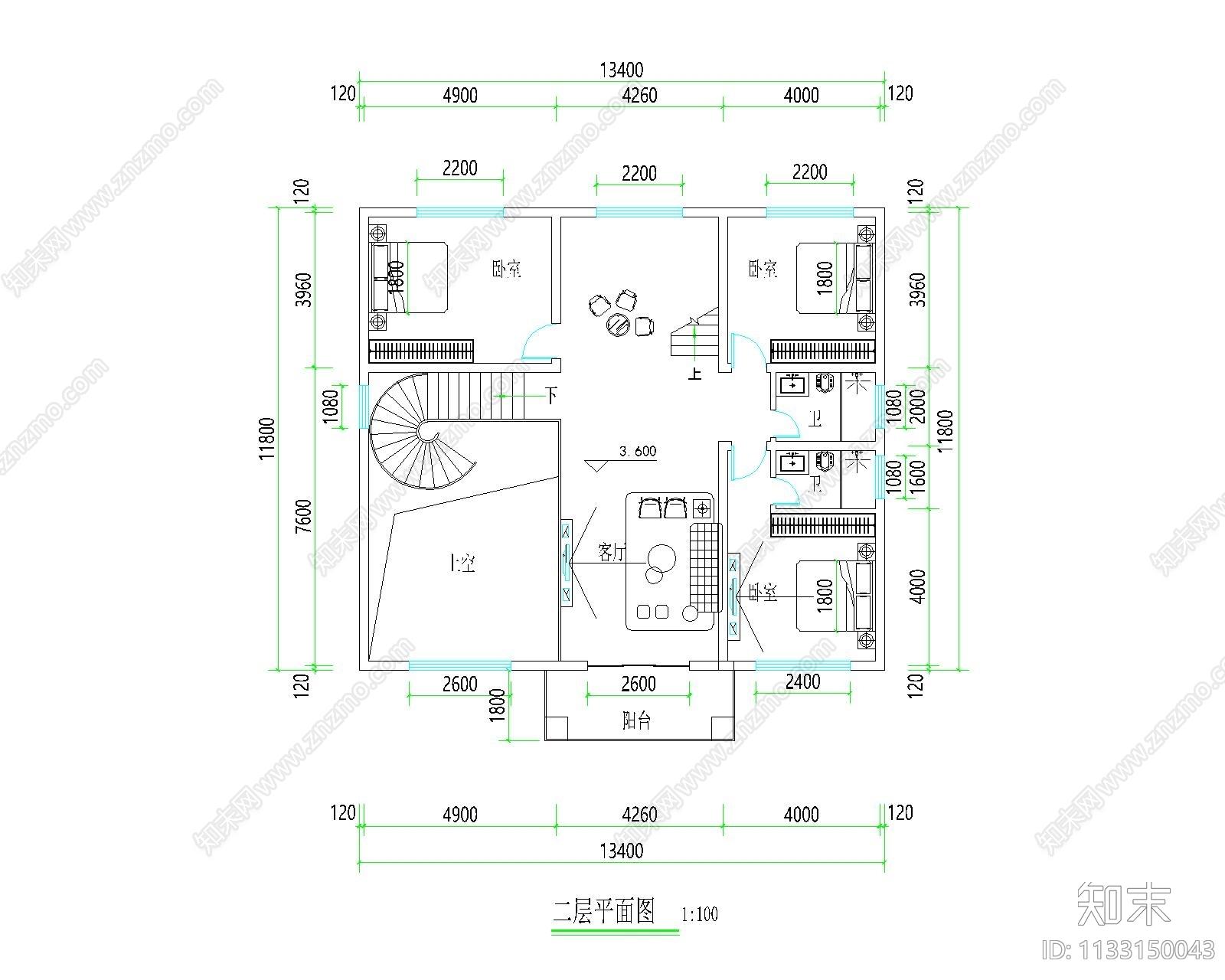 欧式别墅建筑平面图施工图下载【ID:1133150043】