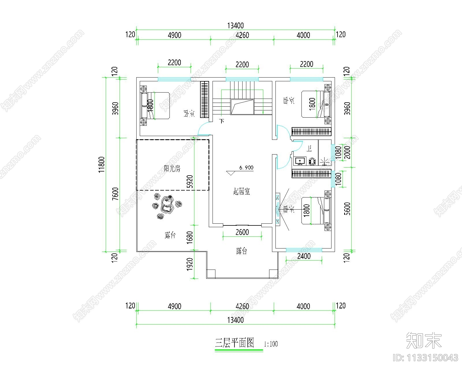 欧式别墅建筑平面图施工图下载【ID:1133150043】