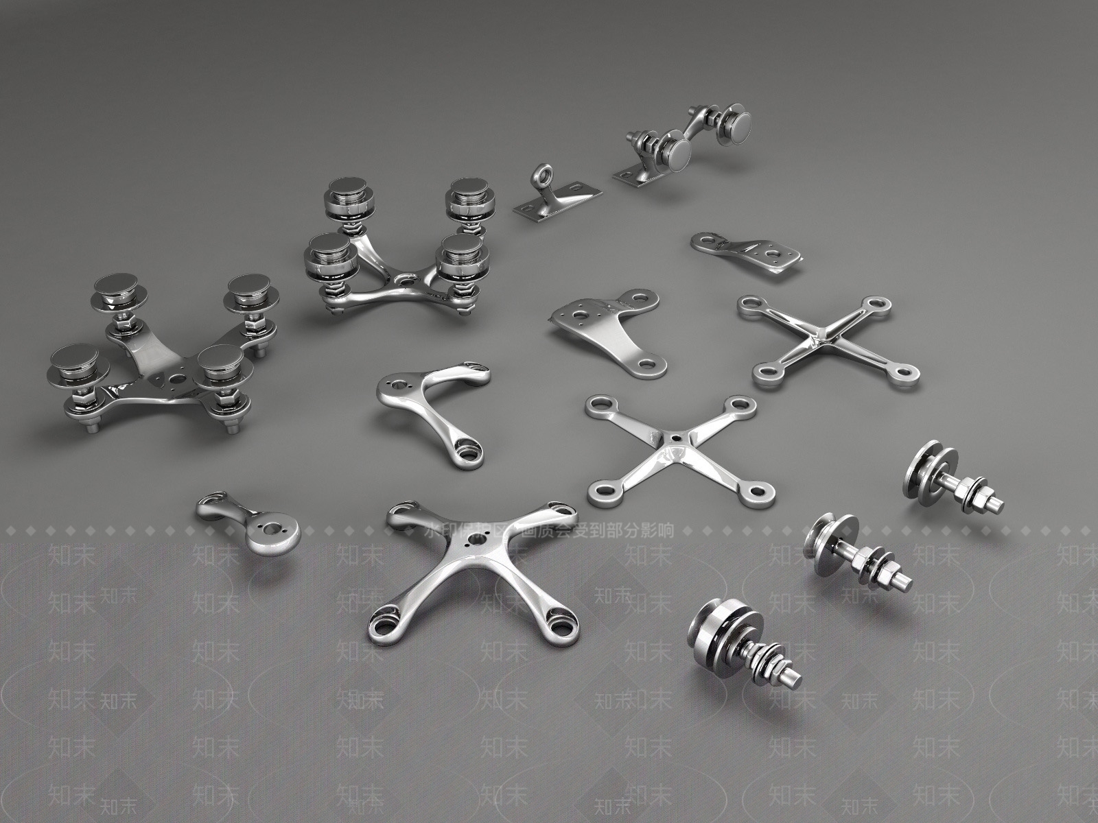 现代不锈钢金属雨棚幕墙玻璃抓驳街头SU模型下载【ID:1132977969】