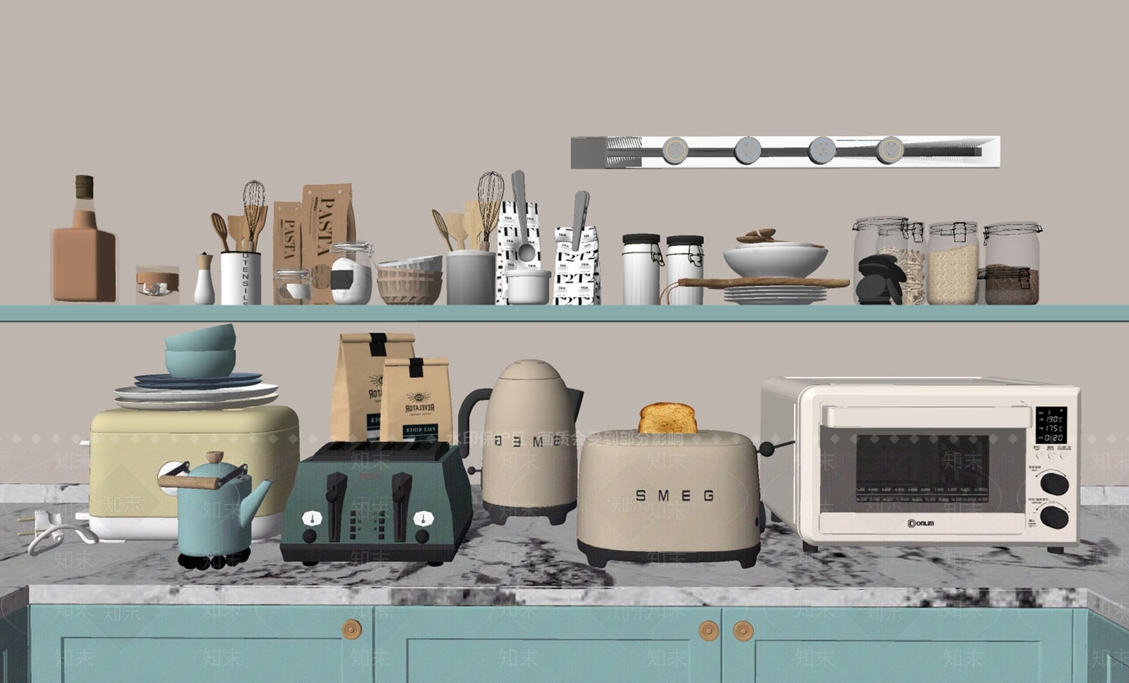 厨房用品SU模型下载【ID:1132978619】