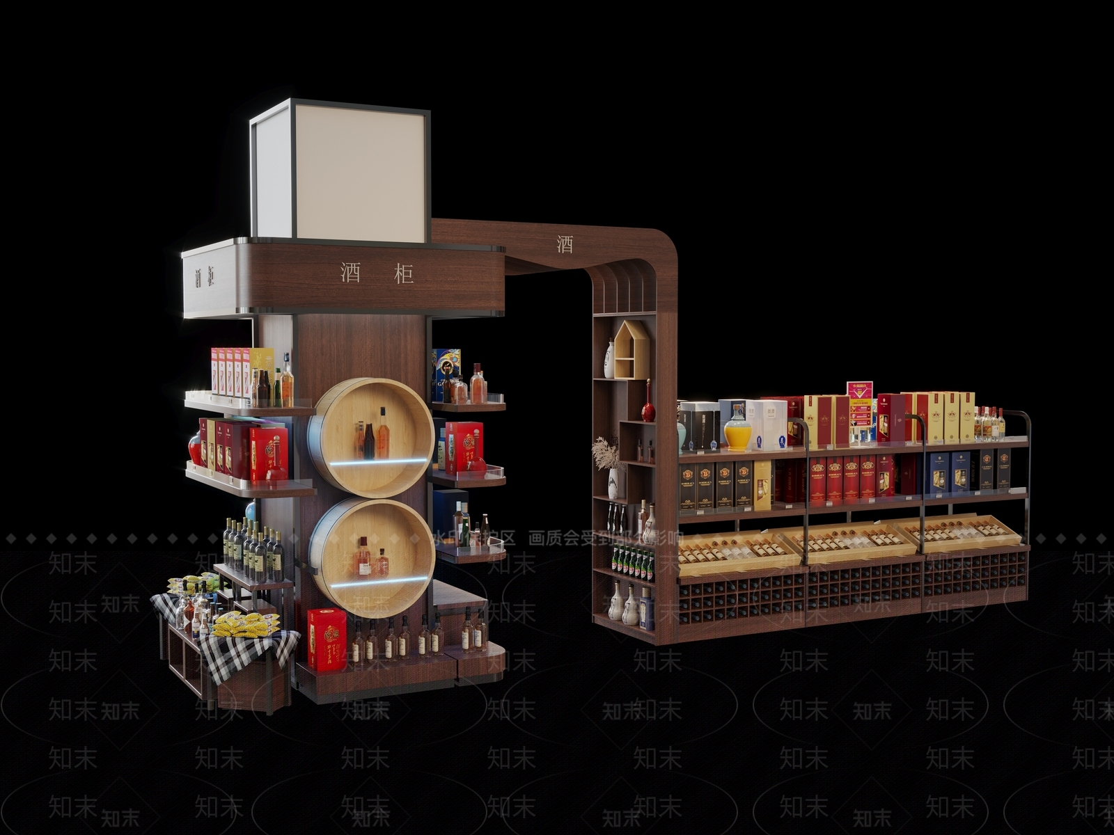 现代超市货架3D模型下载【ID:1132979272】