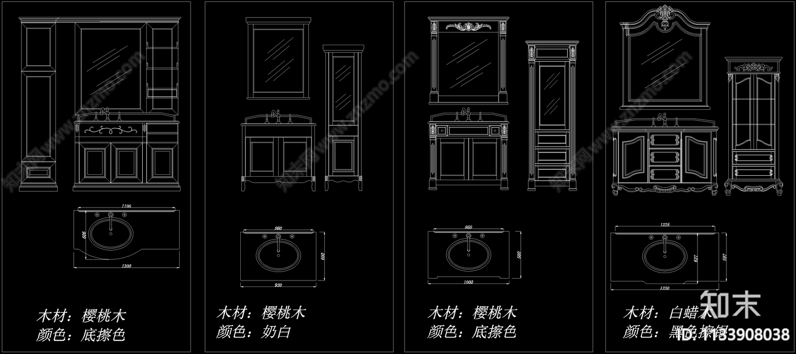 卫浴柜施工图下载【ID:1133908038】