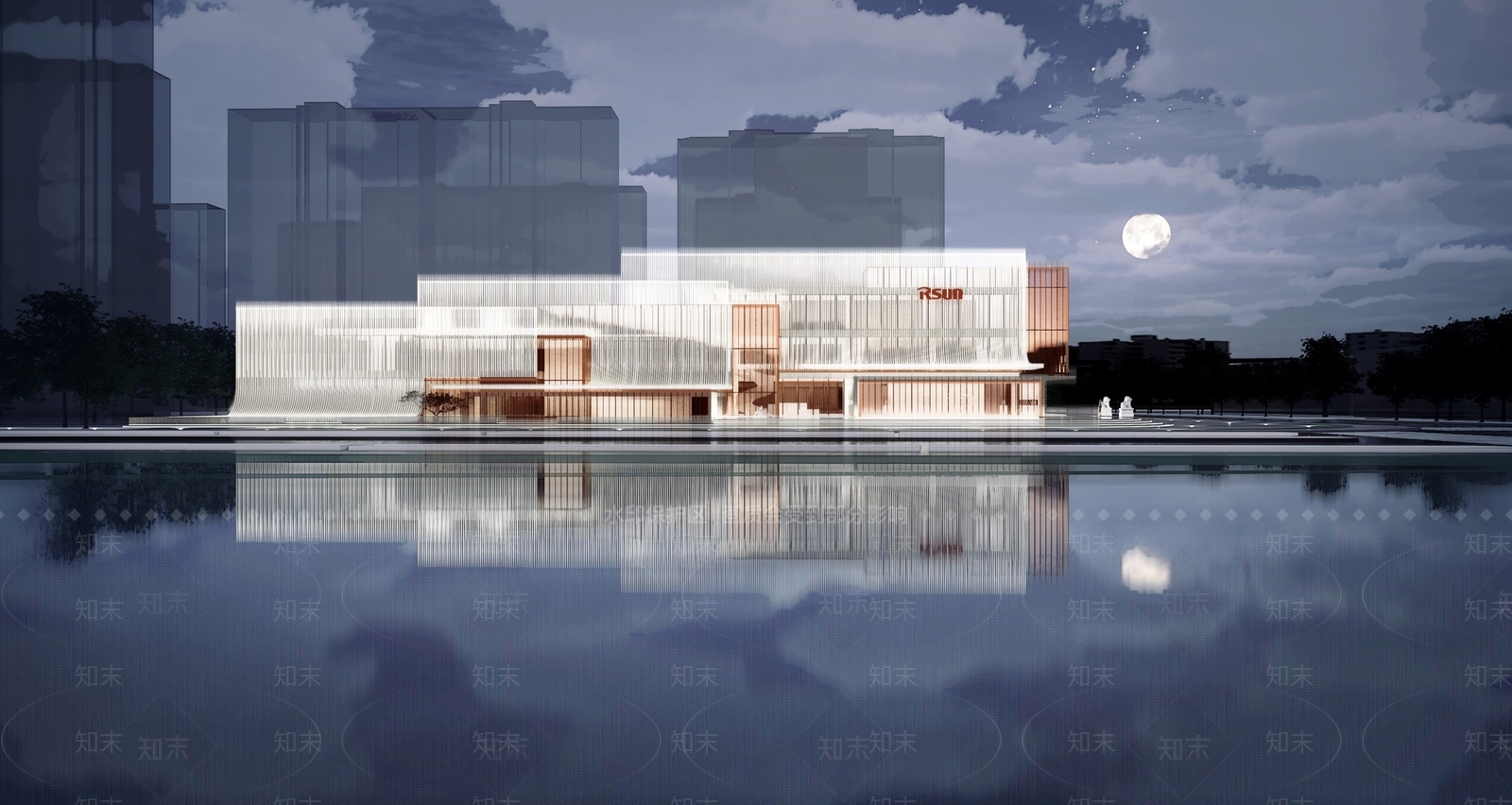 现代售楼处建筑SU模型精品下载_SketchUp模型_知末网