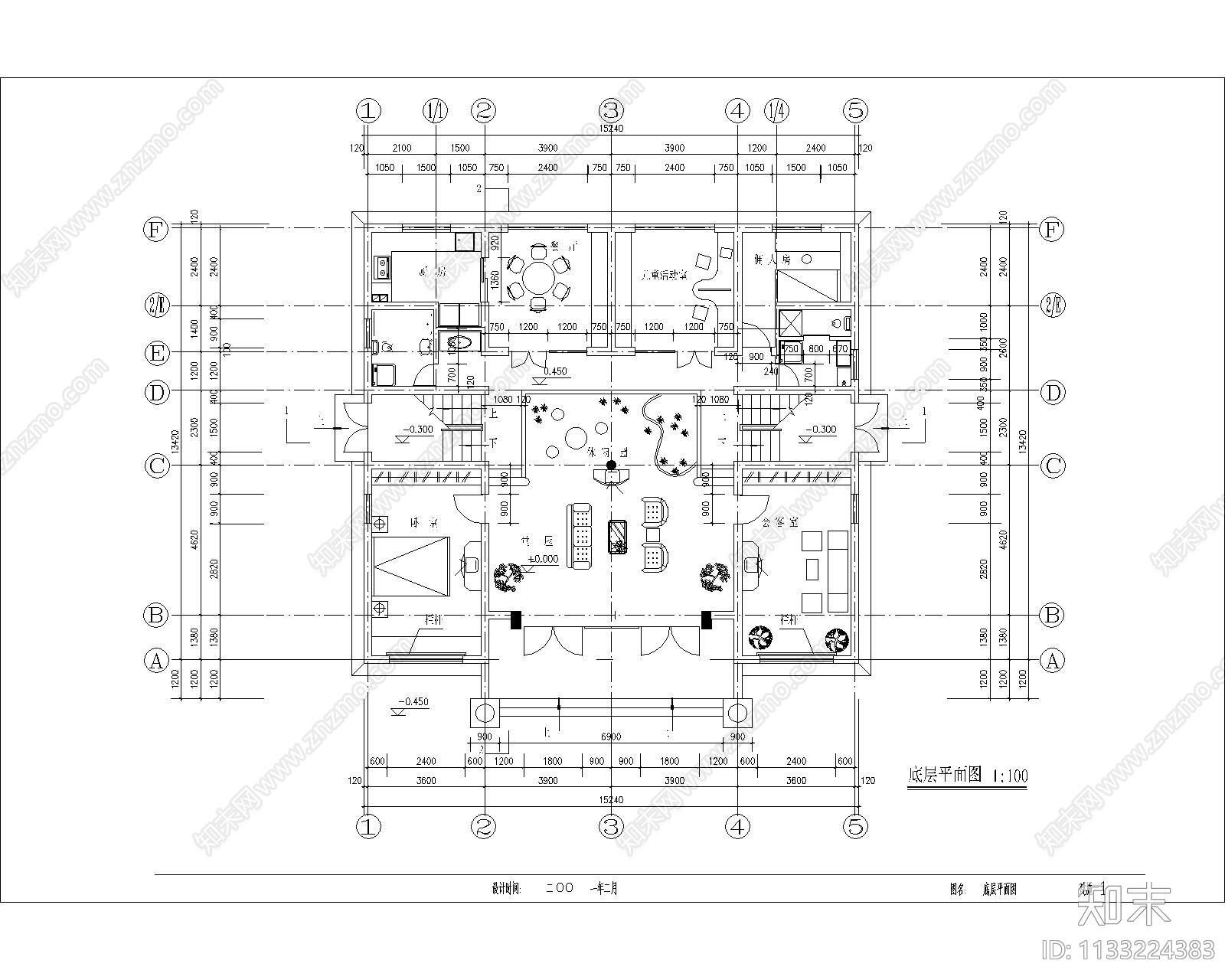 多层高级寓所建筑cad施工图下载【ID:1133224383】