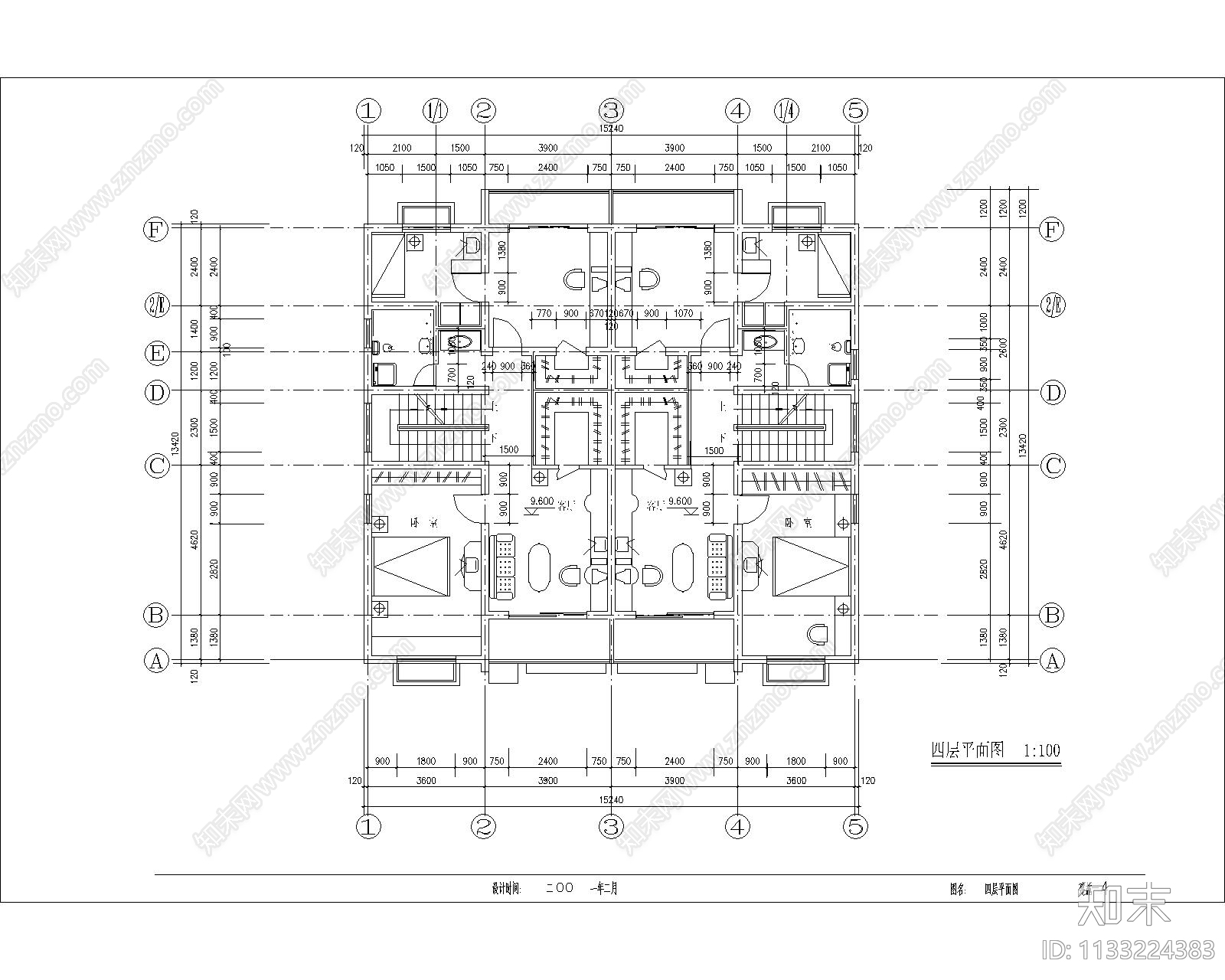 多层高级寓所建筑cad施工图下载【ID:1133224383】