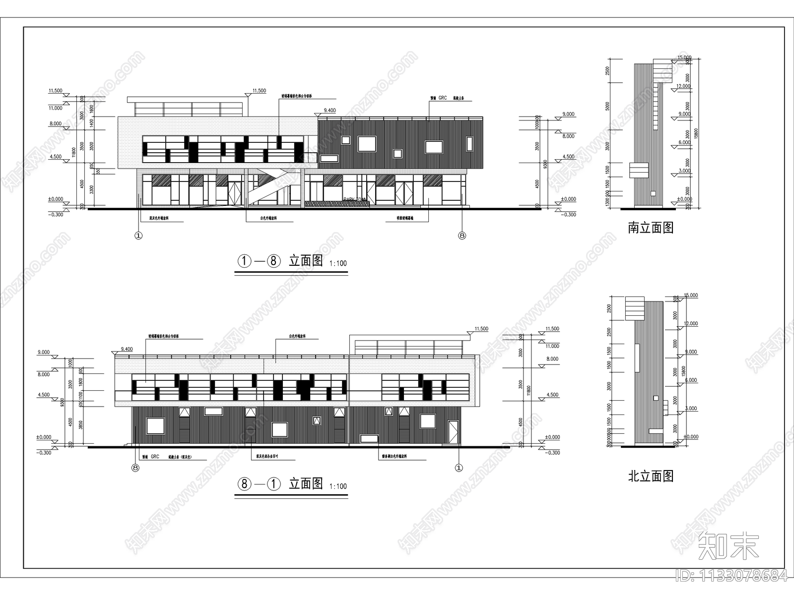 小区商业建筑cad施工图下载【ID:1133078684】