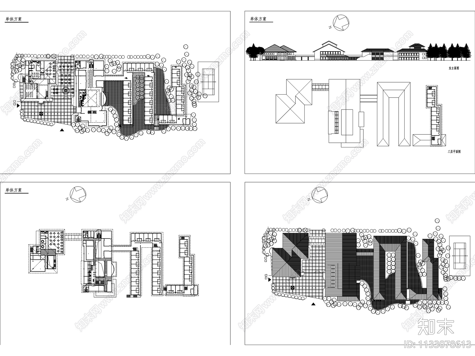 民宿建筑cad施工图下载【ID:1133078613】