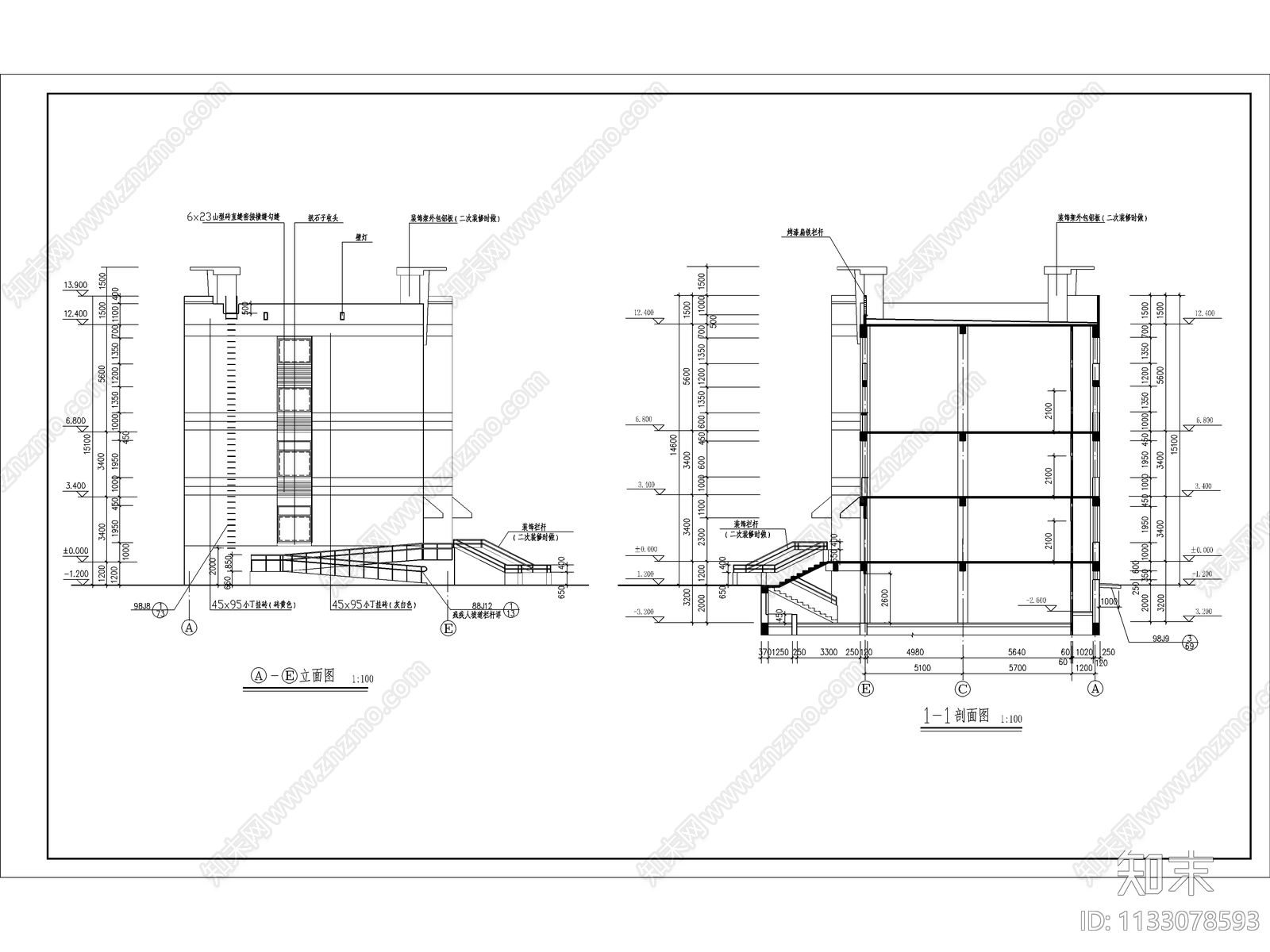 商场建筑cad施工图下载【ID:1133078593】