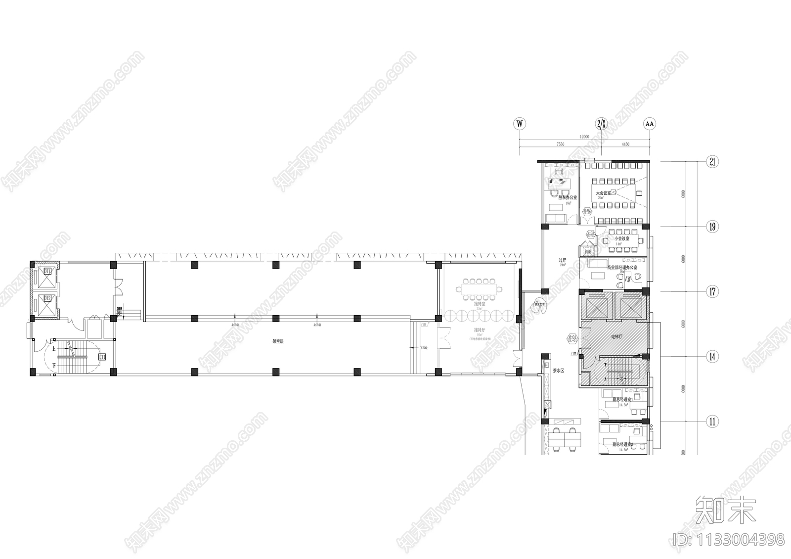 办公室cad施工图下载【ID:1133004398】