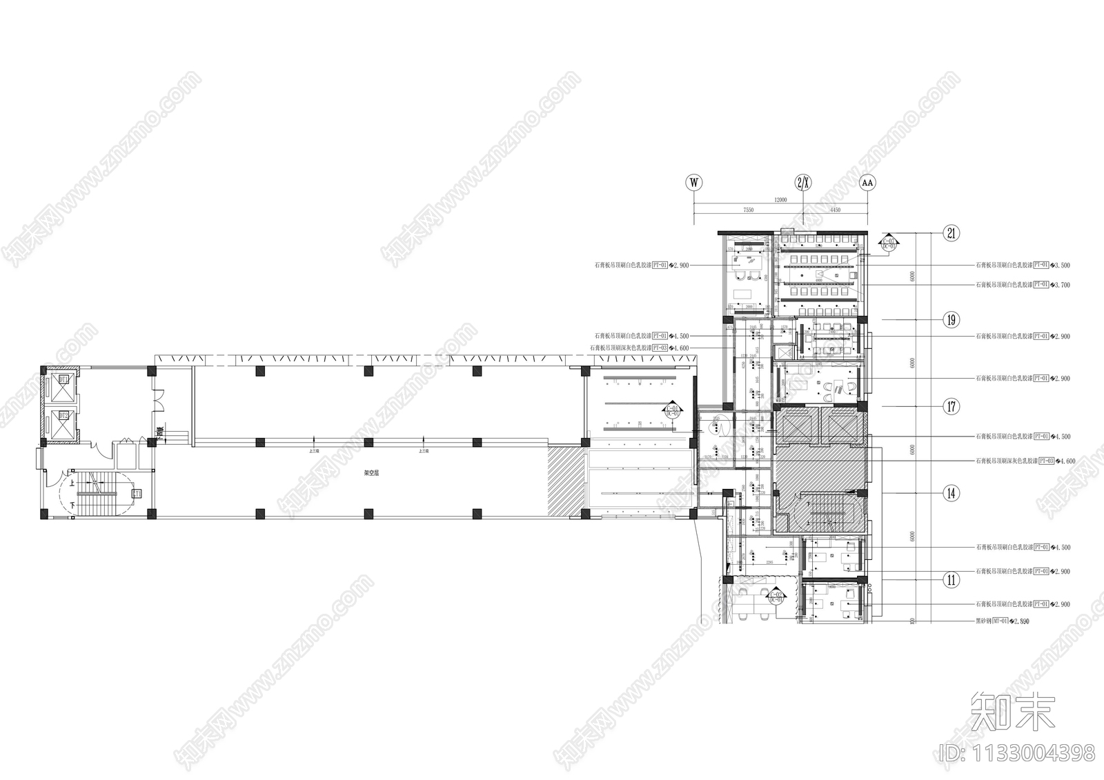 办公室cad施工图下载【ID:1133004398】