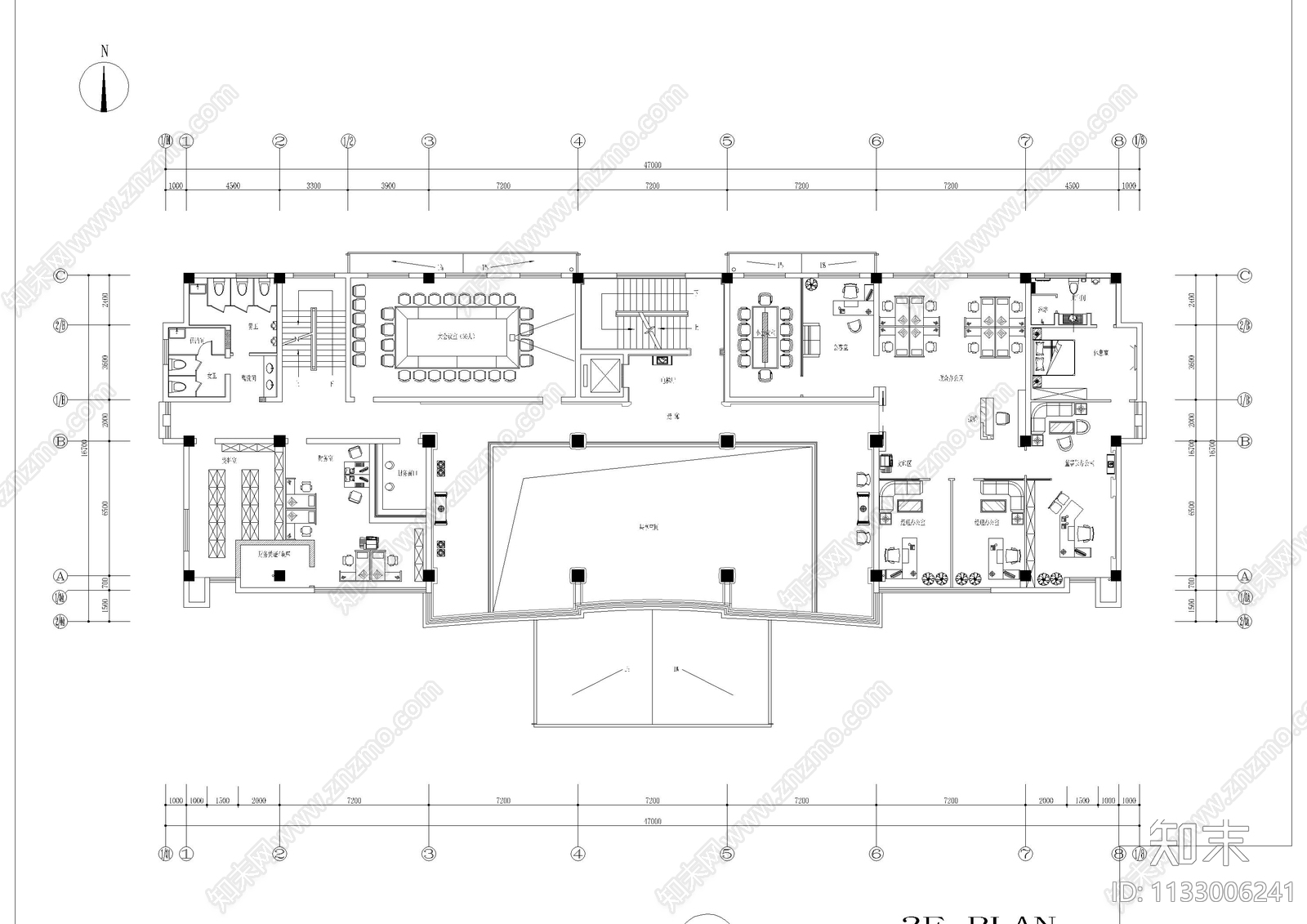 共享办公室cad施工图下载【ID:1133006241】